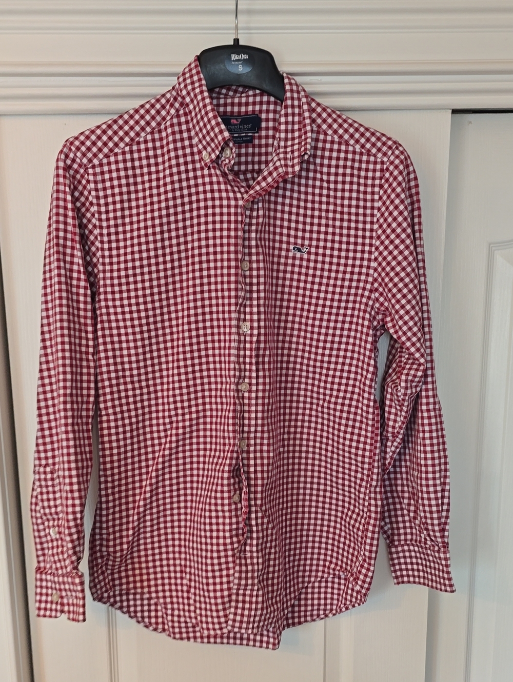 Vineyard Vines Red and White Gingham Button-Down Shirt - Men